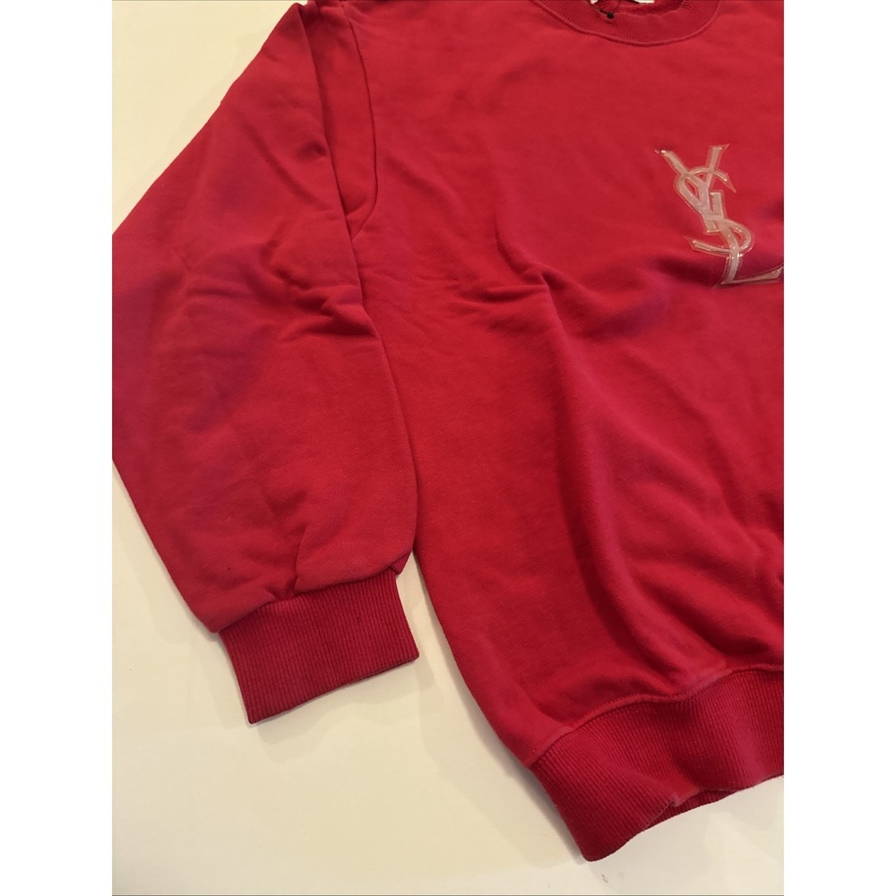 Vintage Ysl Men's Sweatshirt Red - Picture 5 of 9